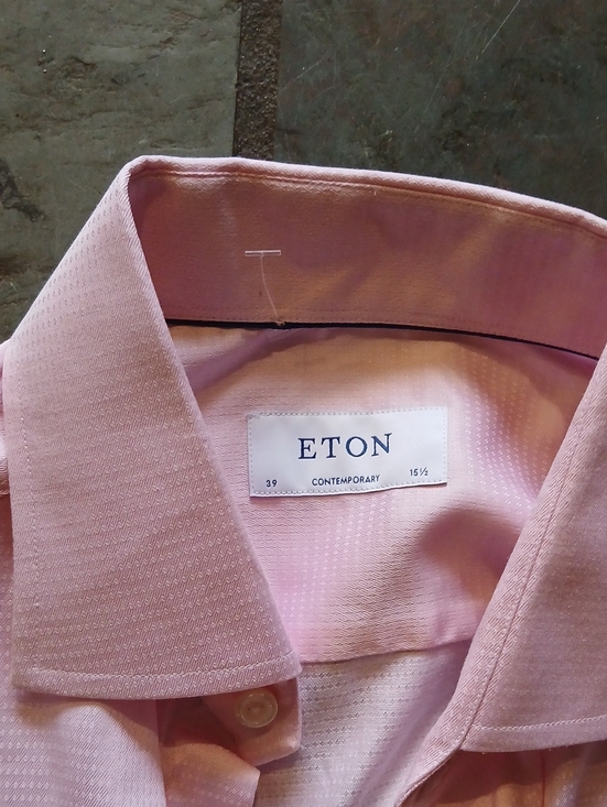 Eton Other - NWOT Eton  Textured Light Pink Men's ContemporaryLong Sleeve Size 39 16.5